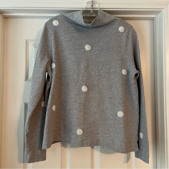 LOFT polka dot mockneck sweatshirt, M - Picture 1 of 4
